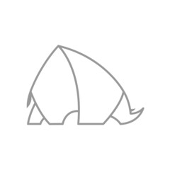 Rhino Logo Icon Symbol Lined Vector Graphic Design