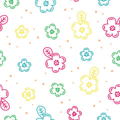 Vector background with unusual plants and flowers. The botanical pattern.