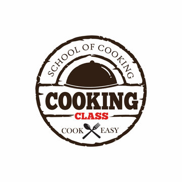 classic retro themed cooking class logo