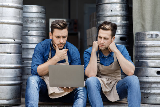 Solving problems at work at lockdown, modern technology and online ordering at brewery