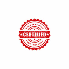 Certified grunge stamp seal icon vector illustration