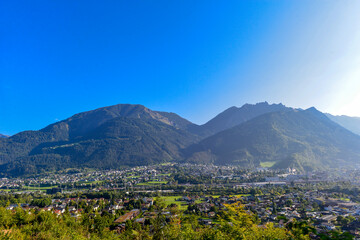 Luftansicht Bludenz/Vorarlberg in Österreich