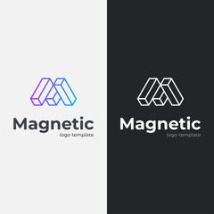 Letter M minimal logo design. Vector illustration.