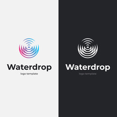 Waterdrop minimal logo design. Vector illustration.