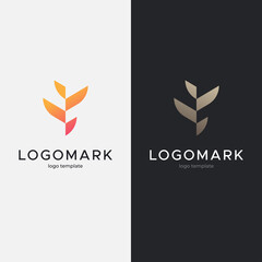 Plant minimal logo design. Vector illustration.