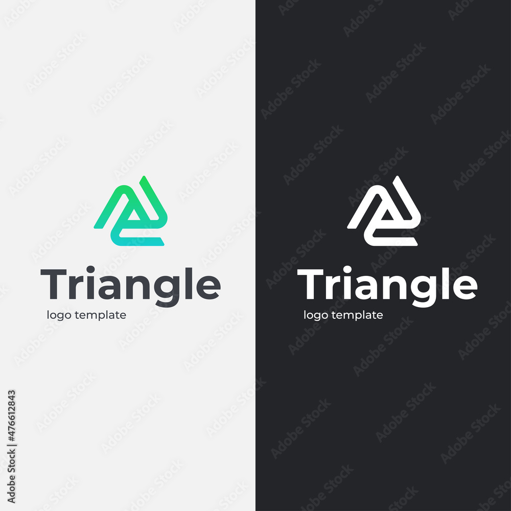Poster linear triangle abstract minimal logo design. vector illustration.