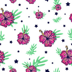 Seamless Shoeblackplant Floral Pattern Design