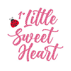 Naklejka na ściany i meble First little sweet heart birthday postcard - cute graphic