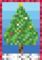 8-bit Christmas Tree Card © Mateusz