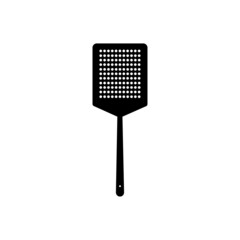 Black fly swatter sign. Thin lines illustration