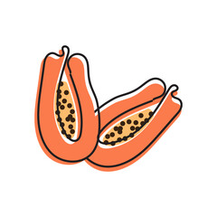 Print Fresh potamin papaya icon, suitable for icons, t-shirts, gift cards and discount cards.