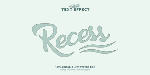 Obraz premium Editable Recess text effect, Blue Background