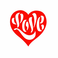 love in heart on a white background.modern typography design.vector illustration.image perfect for social media,web design,greeting card,t-shirt,poster,sticker,flyer,textille,banner,bags,postcard,etc