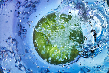 Glass with a fruit drink.