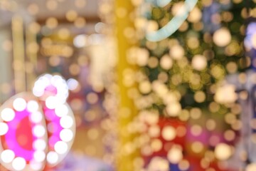 Colorful bokeh background. Lighting of christmas event, low key. Holiday and background concept.