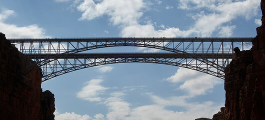Navajo bridge - in fact a pair of steel bridges that span the Grand Canyon and Colorado River at Lees Ferry, Arizona