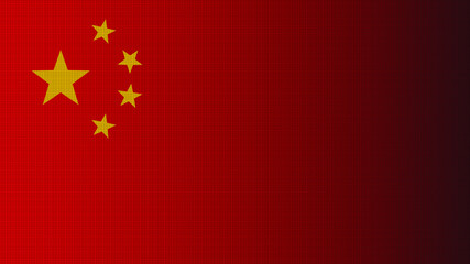 China national flag vector image. Flat design with dotted fabric pattern style.
