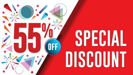 Special offers up to 55 percent off, banner templates, special offer sales promotions. vector template illustration