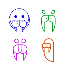 Walrus Animal Logo Icon Symbol Vector Graphic Design