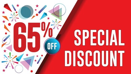 Special offers up to 65 percent off, banner templates, special offer sales promotions. vector template illustration