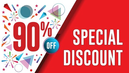 Fototapeta premium Special offers up to 90 percent off, banner templates, special offer sales promotions. vector template illustration
