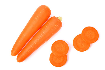 Carrots isolated on white background.