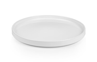 white circle plate on white background