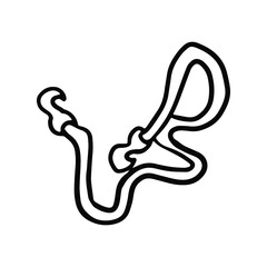 Tow Rope with Snap Hooks in doodle style. Isolated vector.