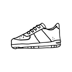 an illustration of a shoefor sticker, element design, etc. hand-drawn vector illustration in childlike stroke. the outline cartoon in a simple drawing.