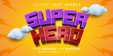 Editable text effect, Super Hero 3d style illustrations © GatotkacaArt