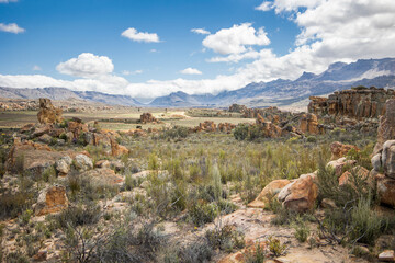 Landscape of the interesting Rock formations in the Cederberg mountains 
