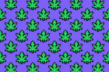 Marijuana leaf or cannabis leaf weed pixel art - 476623024
