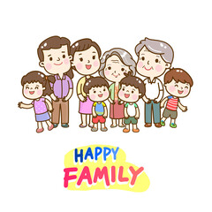 Obraz na płótnie Canvas Cartoon Thai Family.
