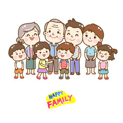 Cartoon Thai Family.