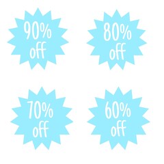 set of sale stickers