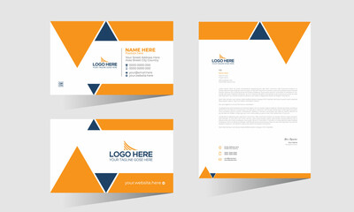 orange colored vector letterhead design