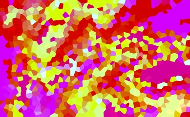 Abstract yellow-red-pink crystallized background. Bright saturated shades. Background for the cover of a book, laptop.