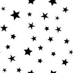 Stars seamless pattern. Star icons texture background. Starry sky and night design.