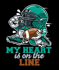 MY Heart is on the LINE T-Shirt Design