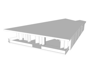3d rendered illustration of a building