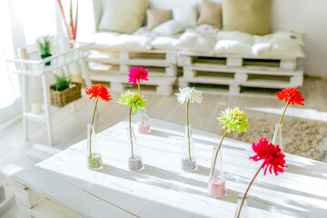 Wooden shelf with decorative elements