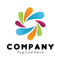 logo template colorful water splash