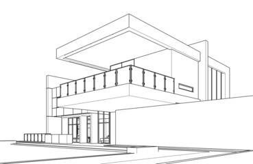 3d render of a building