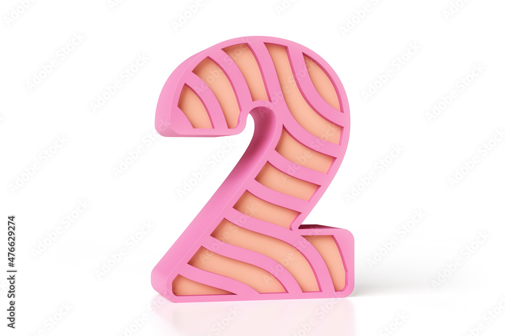 Poster sweet baby style colors 3d number 2. great font for headers, posters, web advertisements or print pr