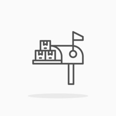 Postbox icon. Editable Stroke and pixel perfect. Outline style. Vector illustration. Enjoy this icon for your project.