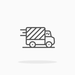 Truck Delivery icon. Editable Stroke and pixel perfect. Outline style. Vector illustration. Enjoy this icon for your project.