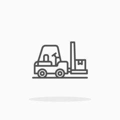 Forklift icon. Editable Stroke and pixel perfect. Outline style. Vector illustration. Enjoy this icon for your project.
