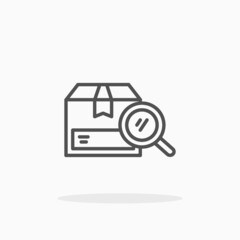 Inspection delivery icon. Editable Stroke and pixel perfect. Outline style. Vector illustration. Enjoy this icon for your project.
