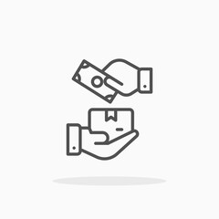 Cash On Delivery icon. Editable Stroke and pixel perfect. Outline style. Vector illustration. Enjoy this icon for your project.