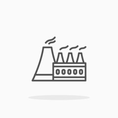 Industry Factory icon. Editable Stroke and pixel perfect. Outline style. Vector illustration. Enjoy this icon for your project.